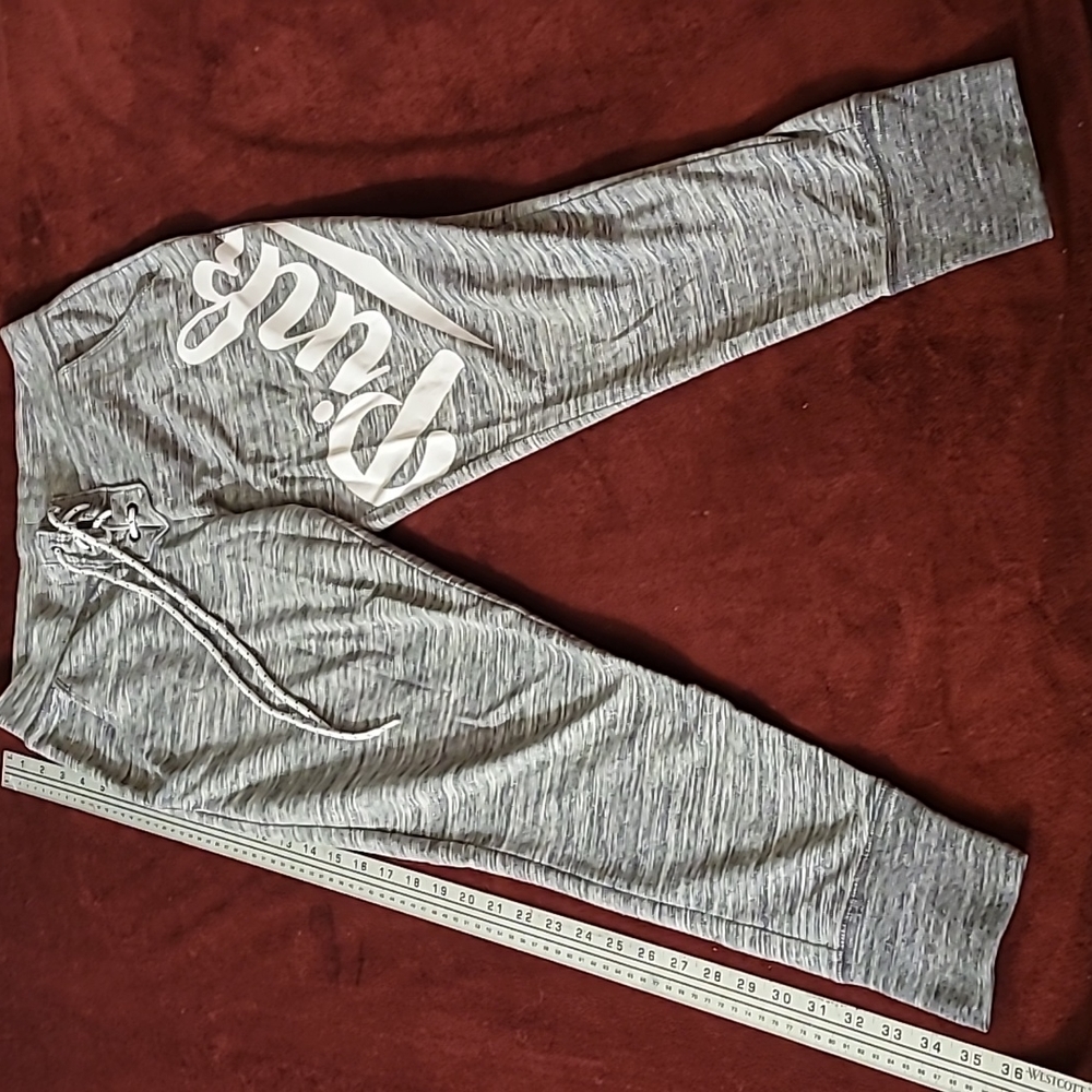 Pink VS grey sweatpants with lace up front, medium